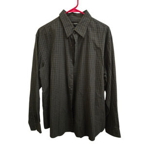 Very Good XL Green plaid John Henry Button-Up Shirt